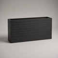 Jardinière rectangulaire extérieure en aluminium noir avec bac à fleurs 120 x 35 x 40 cm