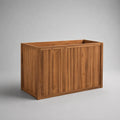 Bac à fleurs rectangulaire en bois d'acacia massif marron pour plantes et fleurs 120 x 50 x 60 cm