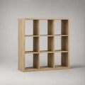 Étagère bibliothèque 120 x 35 x 160 cm en MDF beige effet bois avec 12 compartiments ouverts