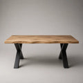 Table basse rectangulaire plateau en chêne structure acier noir 120 x 60 x 40 cm